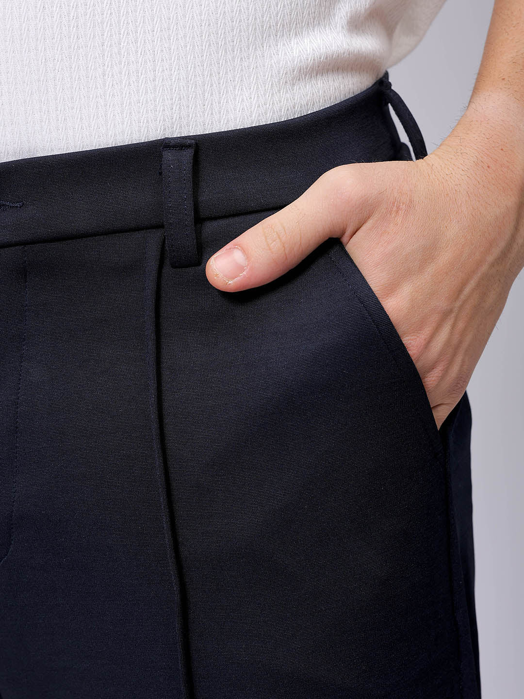 Men's Midnight Navy Bootcut Fit Solid Korean Street Trouser - Image 7