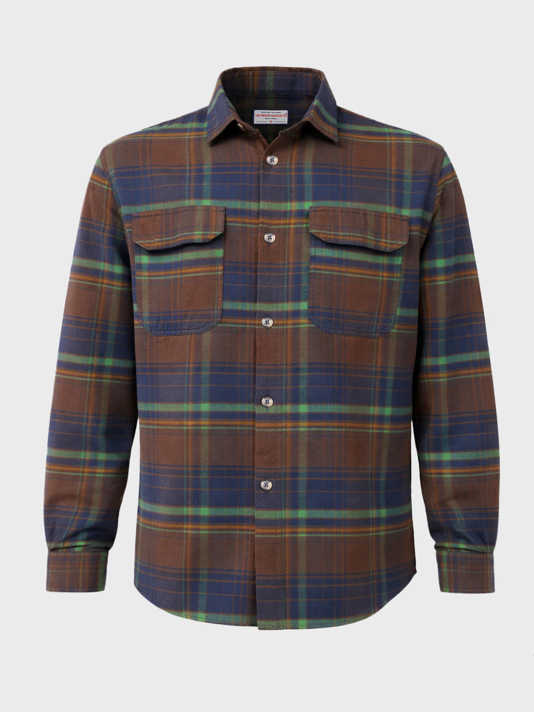 Men's Navy Blue Regular Fit Checked Casual Shirt - Image 4