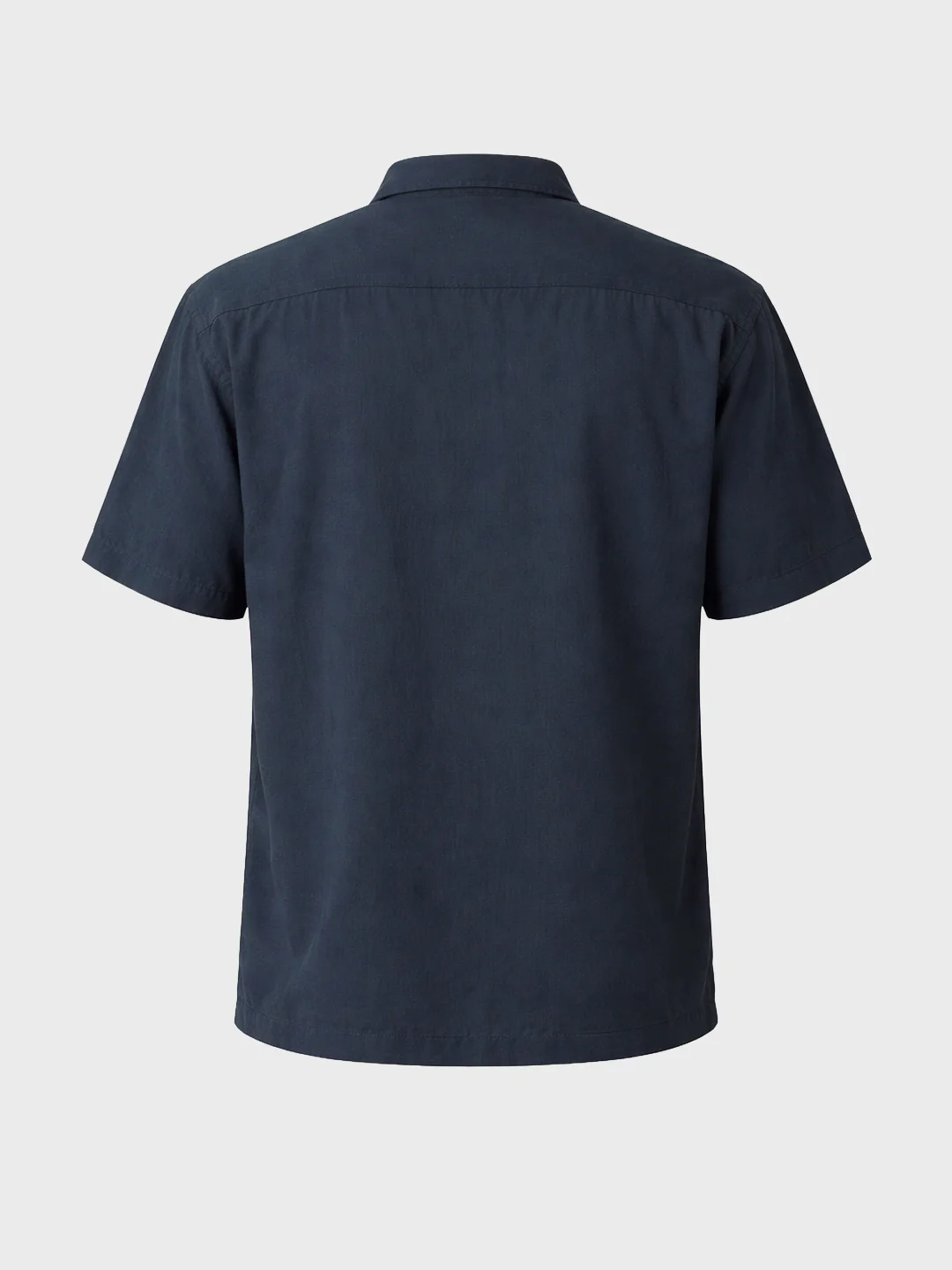 Men's Navy Blue Relaxed Fit Embroided Resort Wear Shirt - Image 4