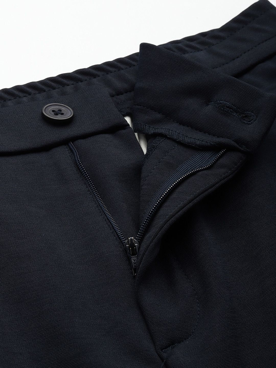 Men's Midnight Navy Relaxed Fit Solid Casual Chinos - Image 7