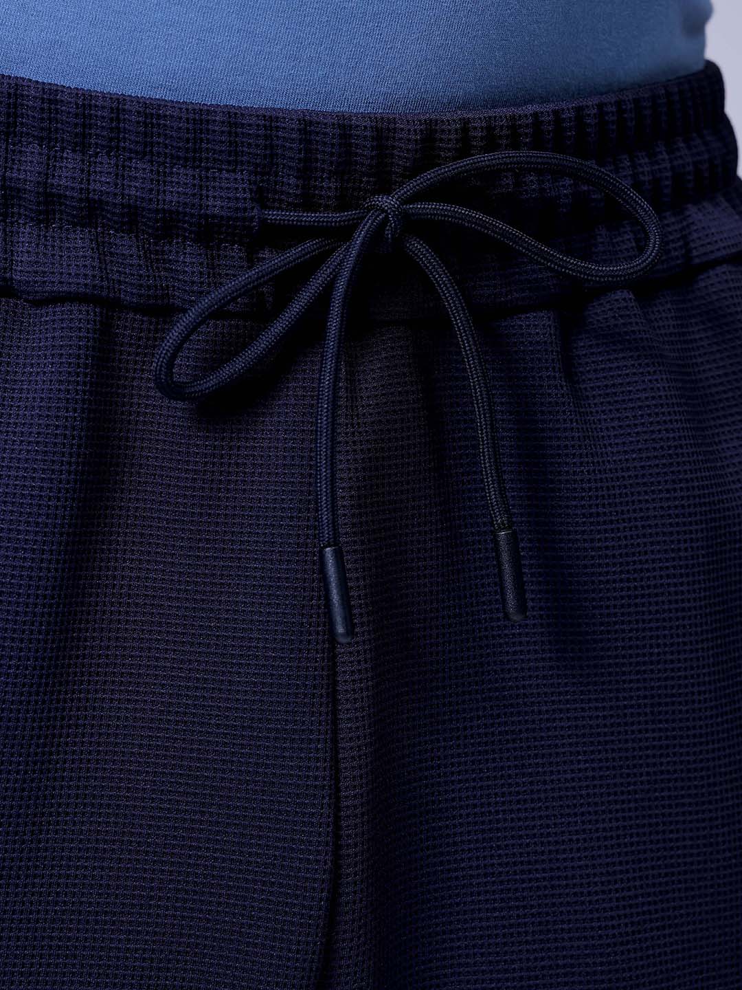 Men's Navy Relaxed Fit Solid Casual Shorts - Image 6