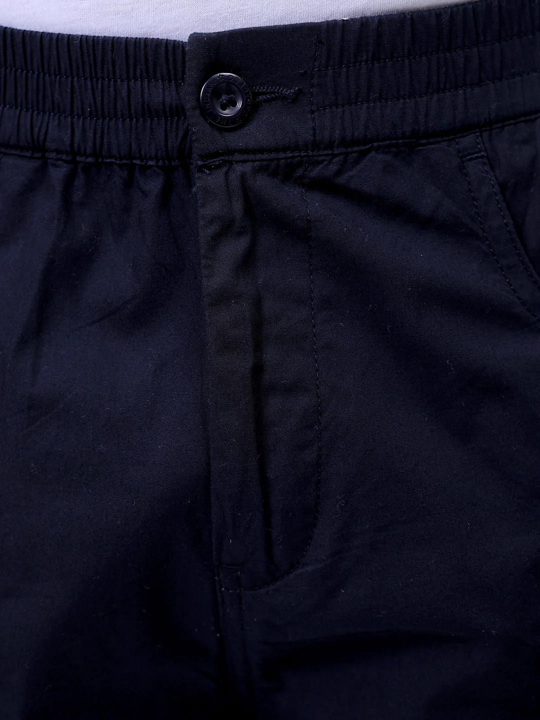 Men's Navy Relaxed Fit Solid Utility Shorts - Image 6