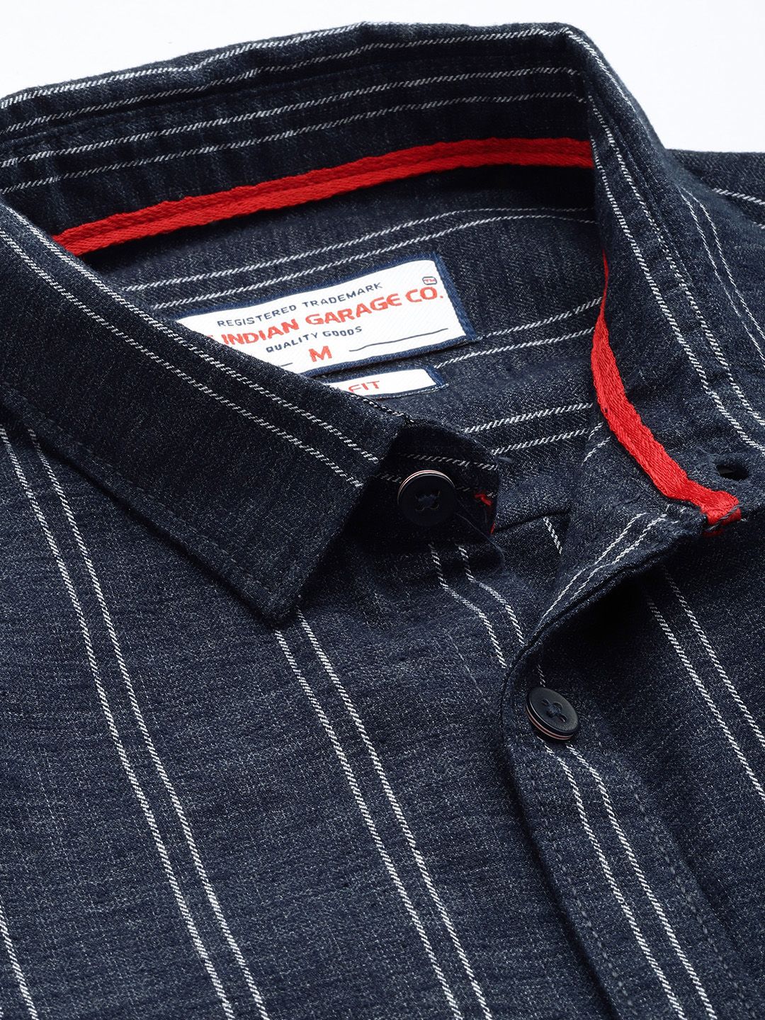 Men's Blue Blue Slim Fit Striped Casual Shirt - Image 3