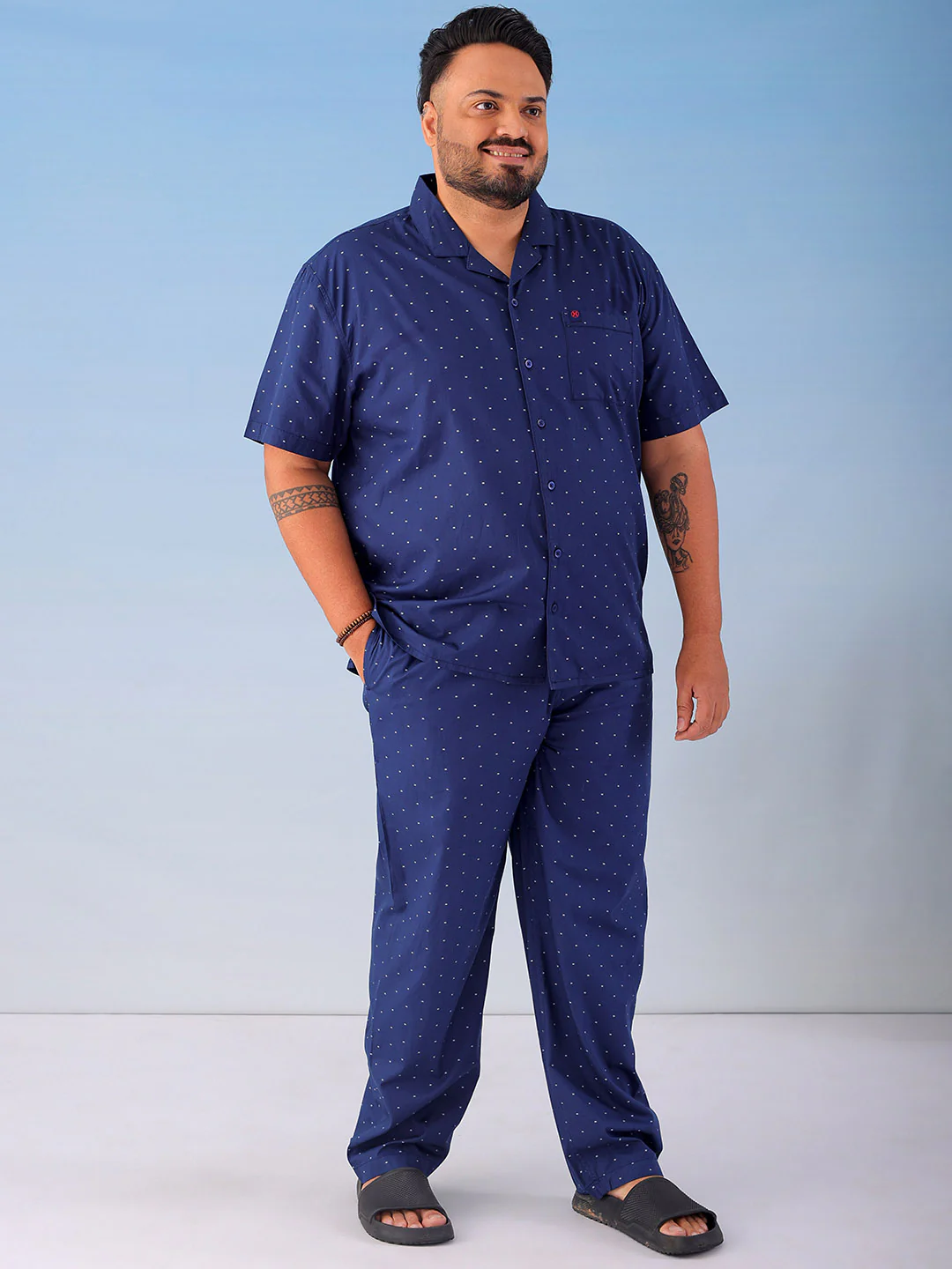 Men's Printed Plus Size Lounge Set - Image 4