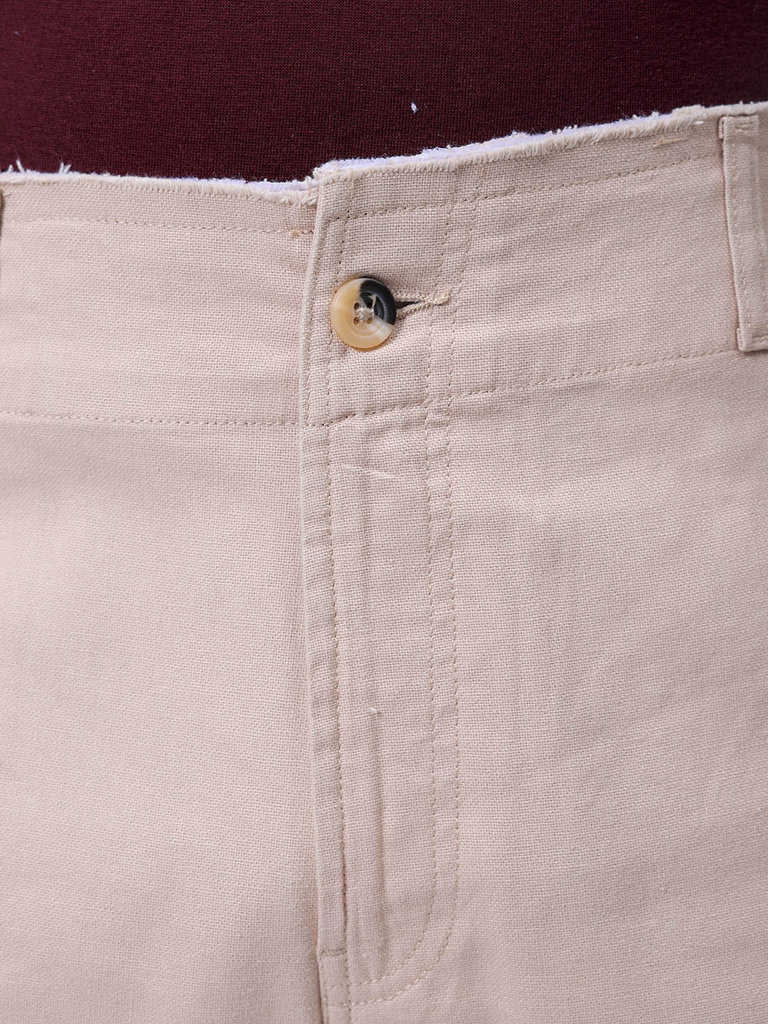 Men's Irish Cream Loose Fit Solid Casual Trouser - Image 6
