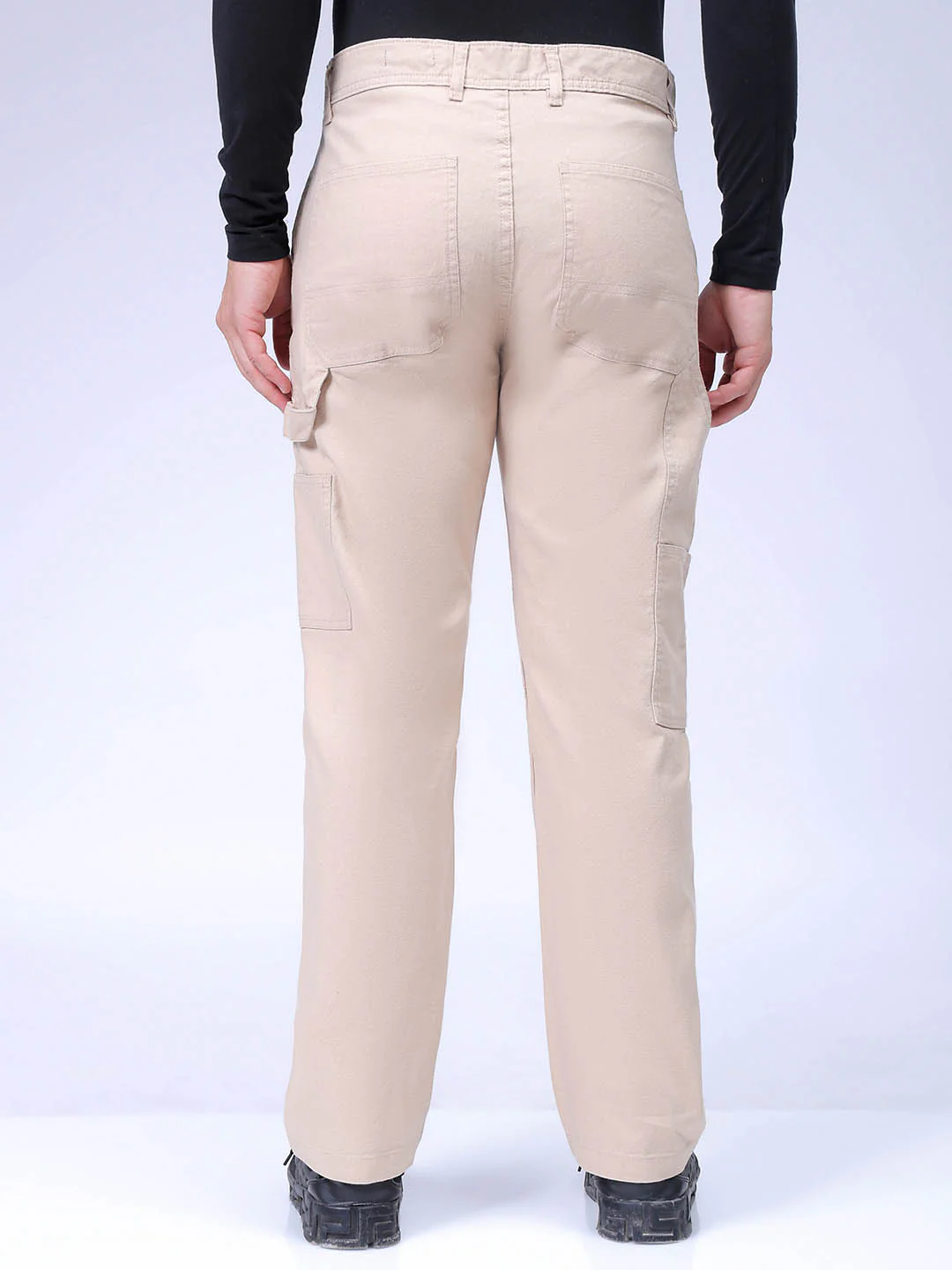 Men's Irish Cream Relaxed Fit Solid Casual Trouser - Image 5
