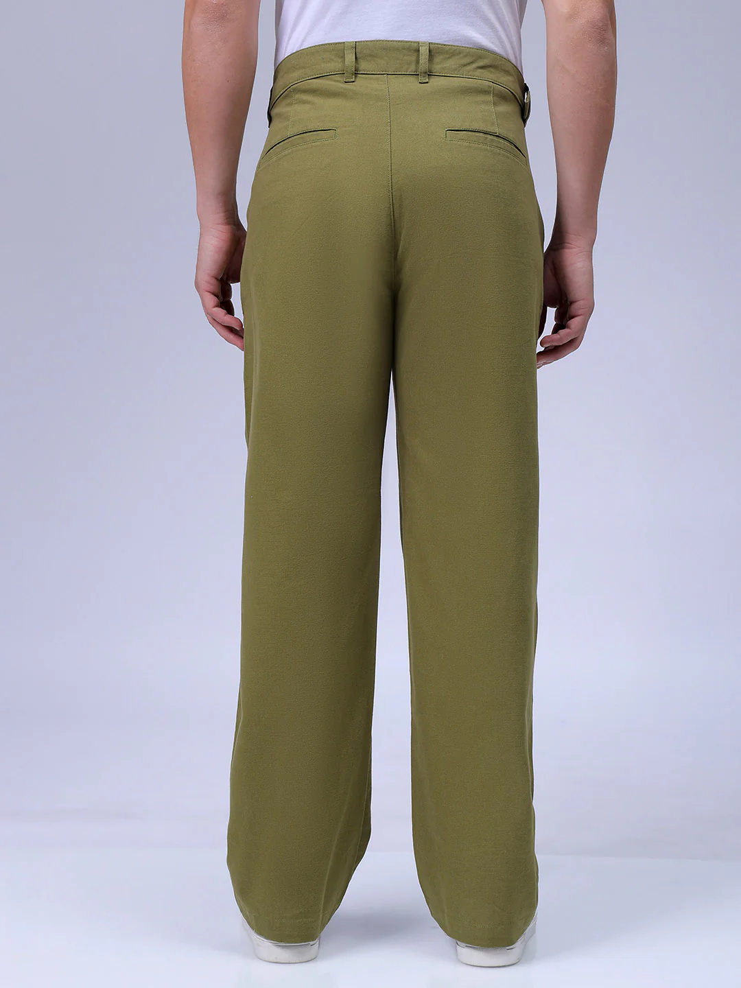Men's Sea Kelp Baggy Fit Solid Casual Trouser - Image 5