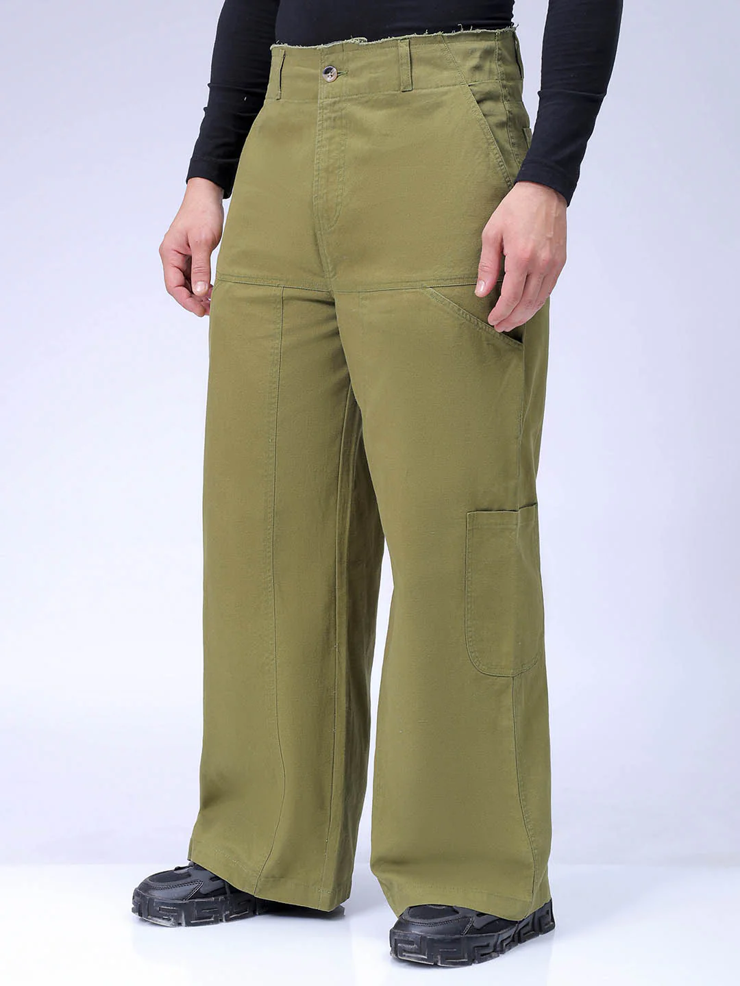 Men's Sea Kelp Wide Leg Fit Solid Utility Trouser - Image 2