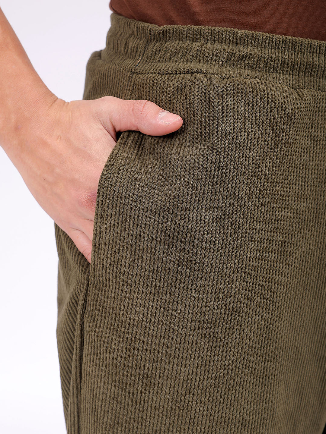 Men's Dark Olive Baggy Fit Textured Athletic  Jogger - Image 7