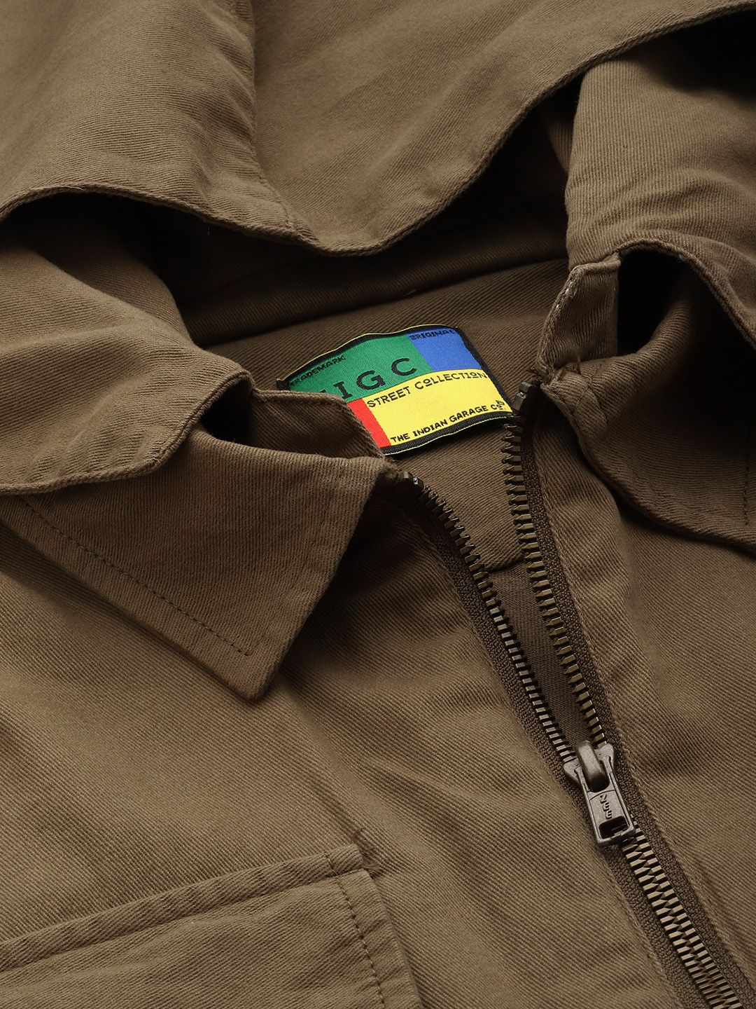 Men's Olive Oversized Fit Solid Korean Street Shirt - Image 5