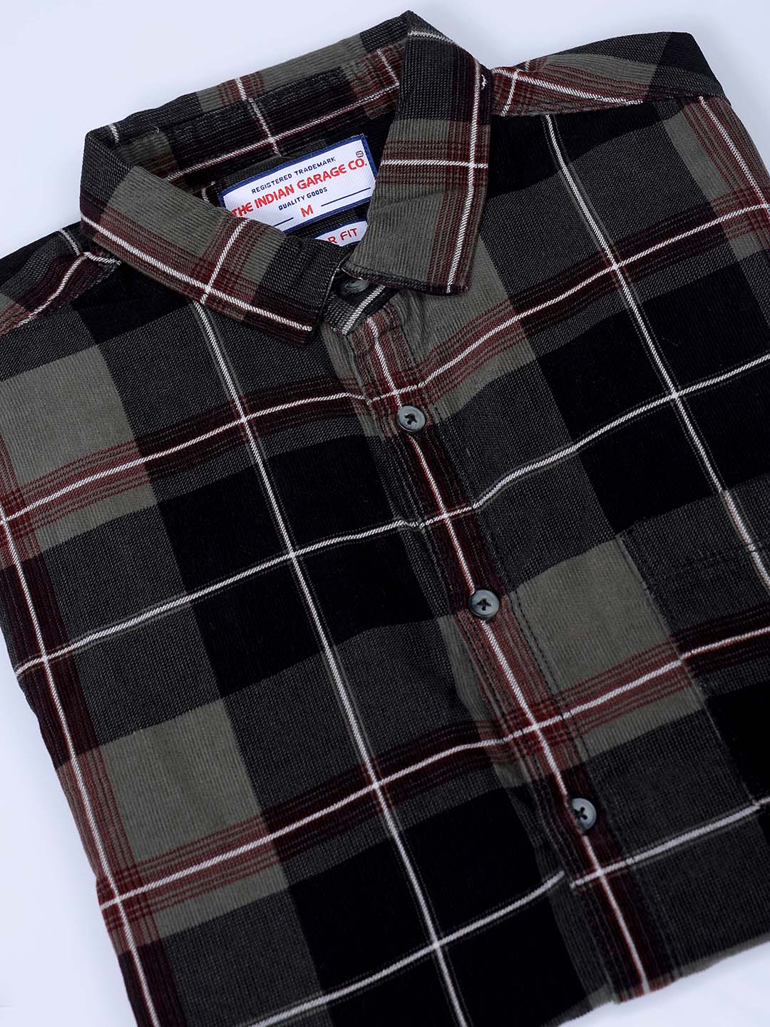 Men's Olive Regular Fit Solid Casual Shirt - Image 7