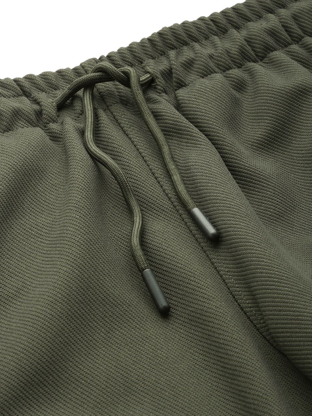 Men's Olive Relaxed Fit Textured Casual Jogger - Image 5