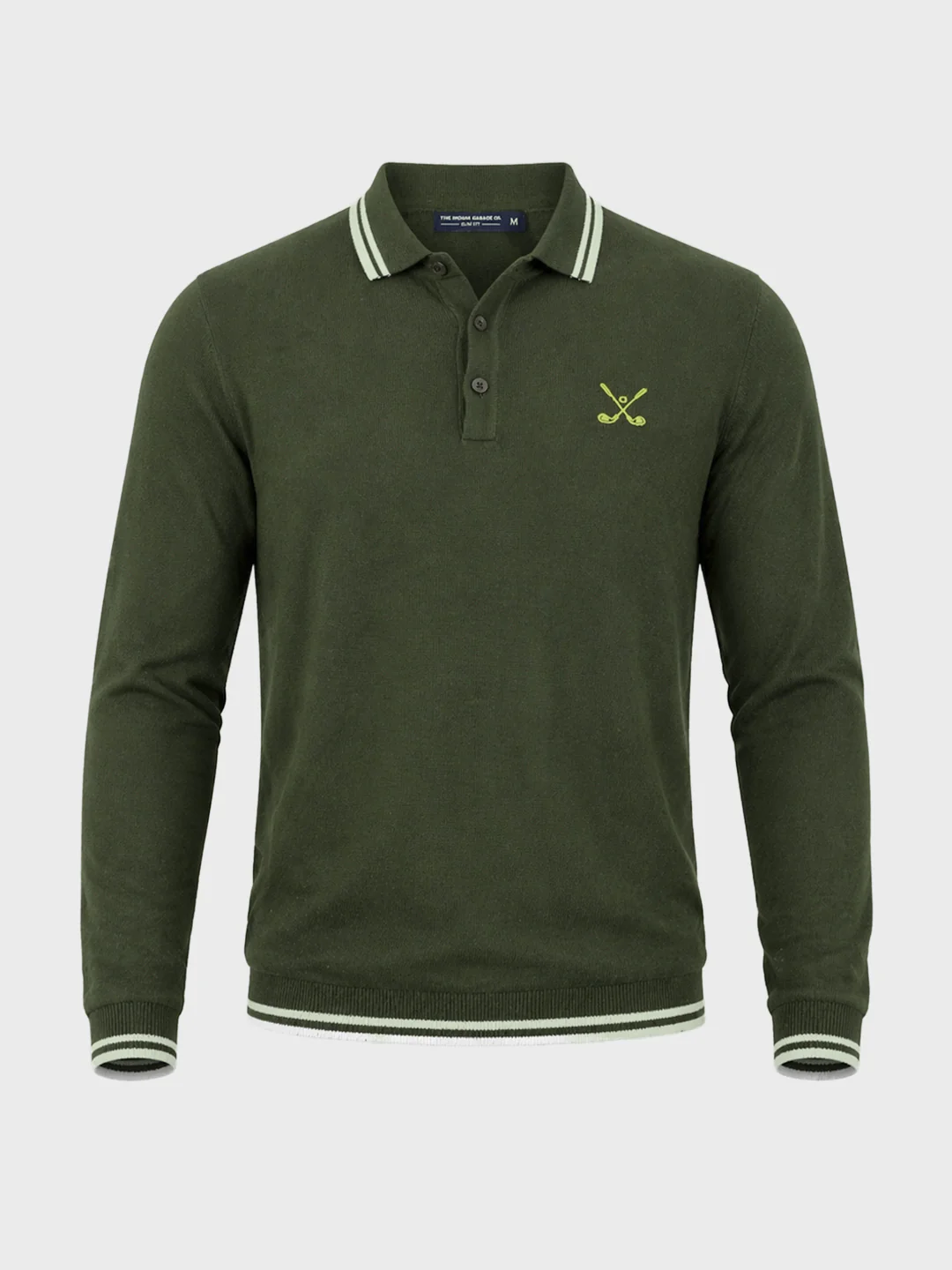 Men's Olive Slim Fit Textured Flat Knit T-Shirt - Image 5