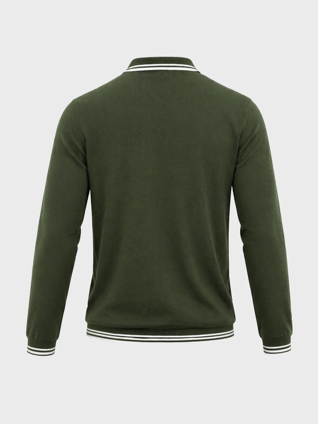Men's Olive Slim Fit Textured Flat Knit T-Shirt - Image 6