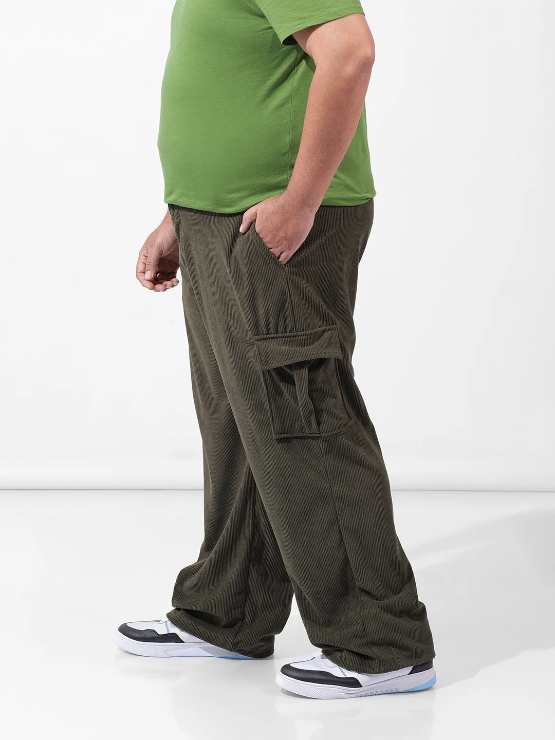 Men's Olive Loose Cargo Utility Joggers - Image 2