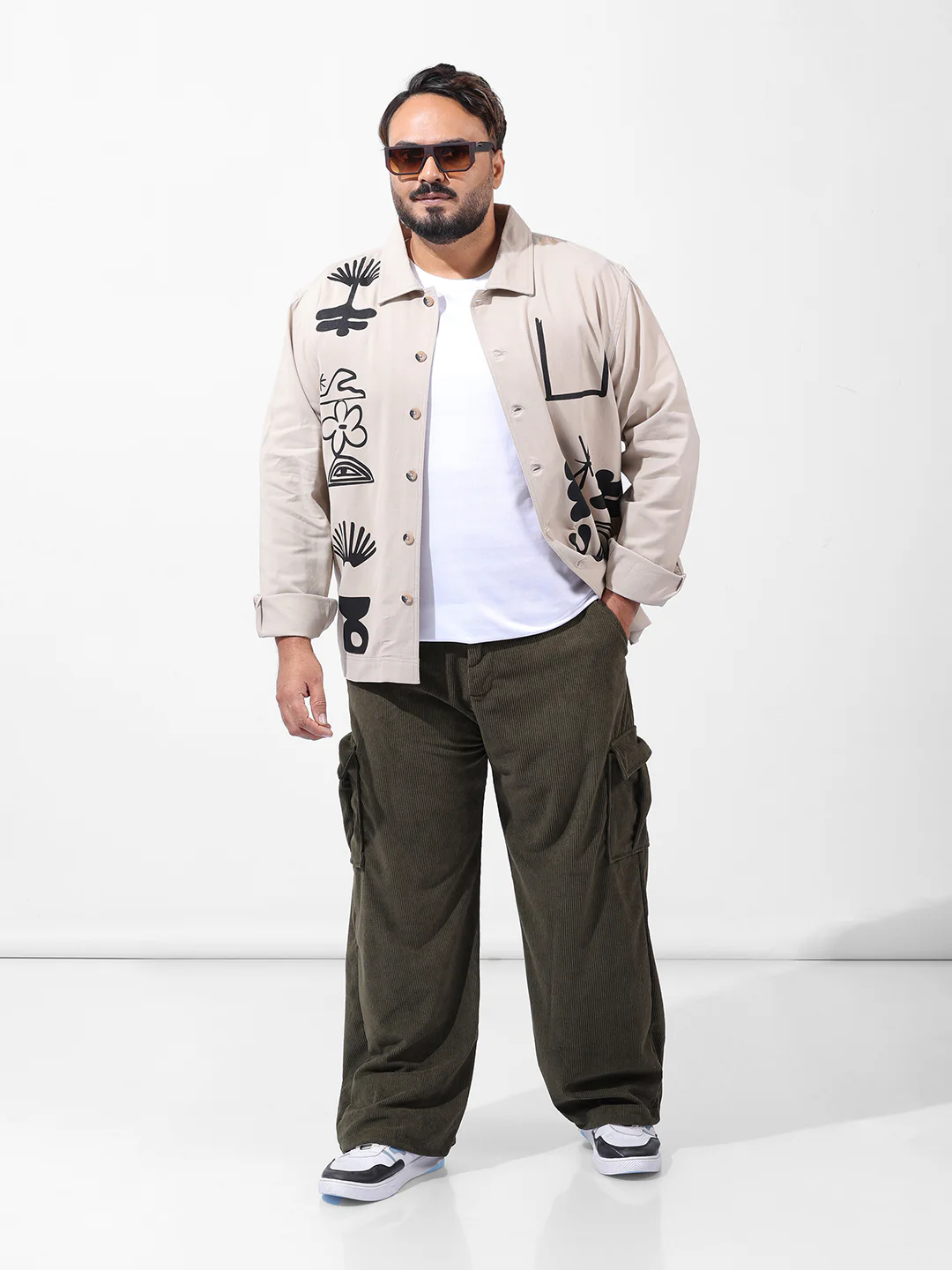 Men's Olive Loose Cargo Utility Joggers - Image 6
