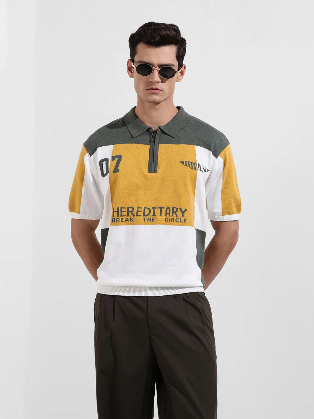 Men's Optic White Oversized Fit Solid Flat Knit T-Shirt - Image 2