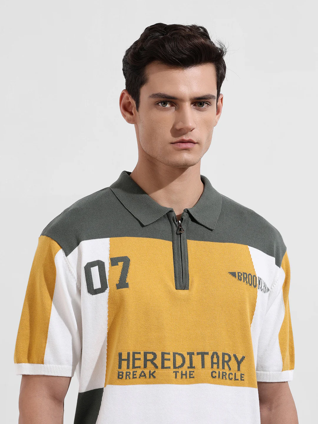 Men's Optic White Oversized Fit Solid Flat Knit T-Shirt - Image 5