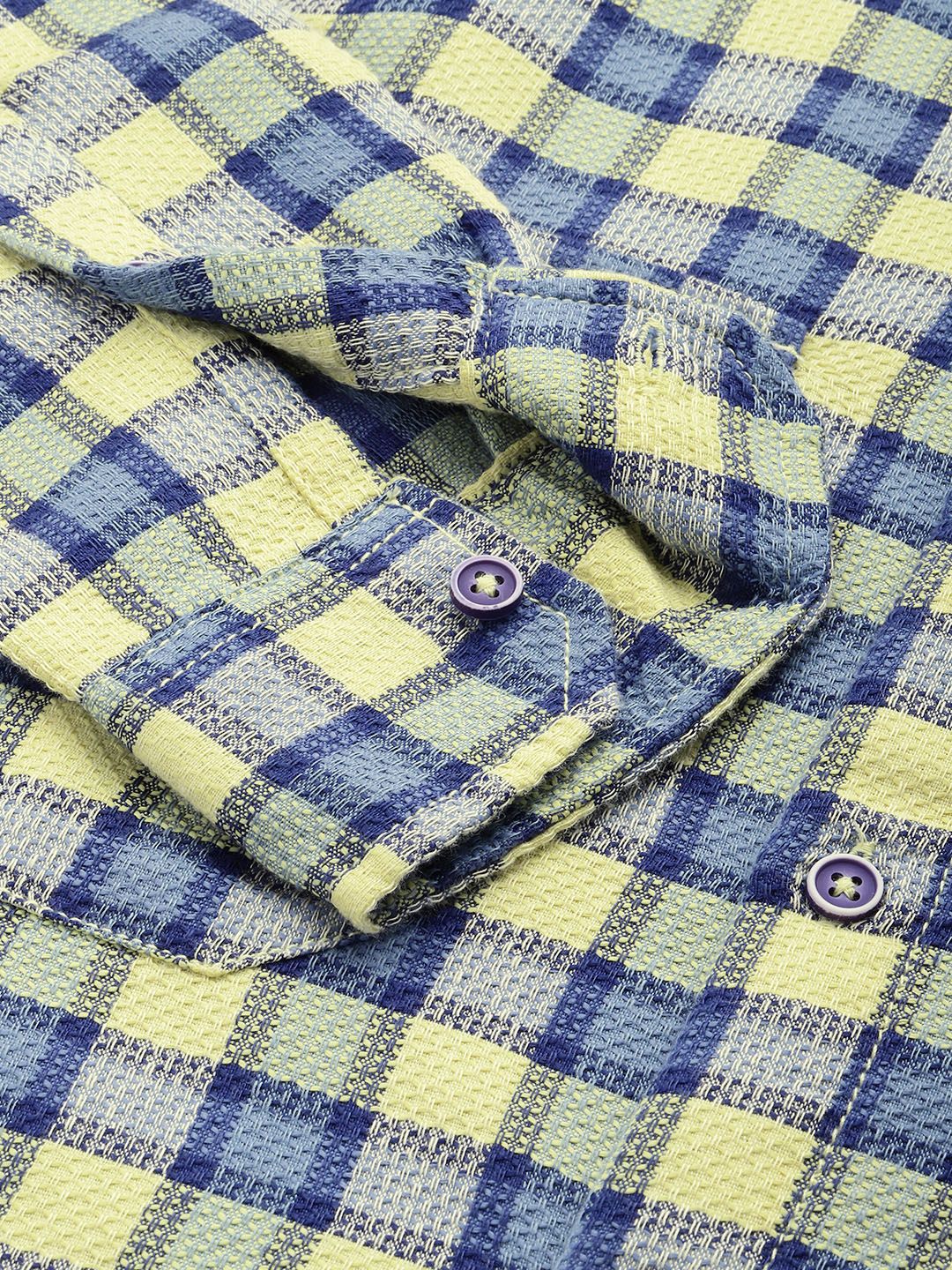 Men's Coral Relaxed Fit Checkered Casual Shirt - Image 5