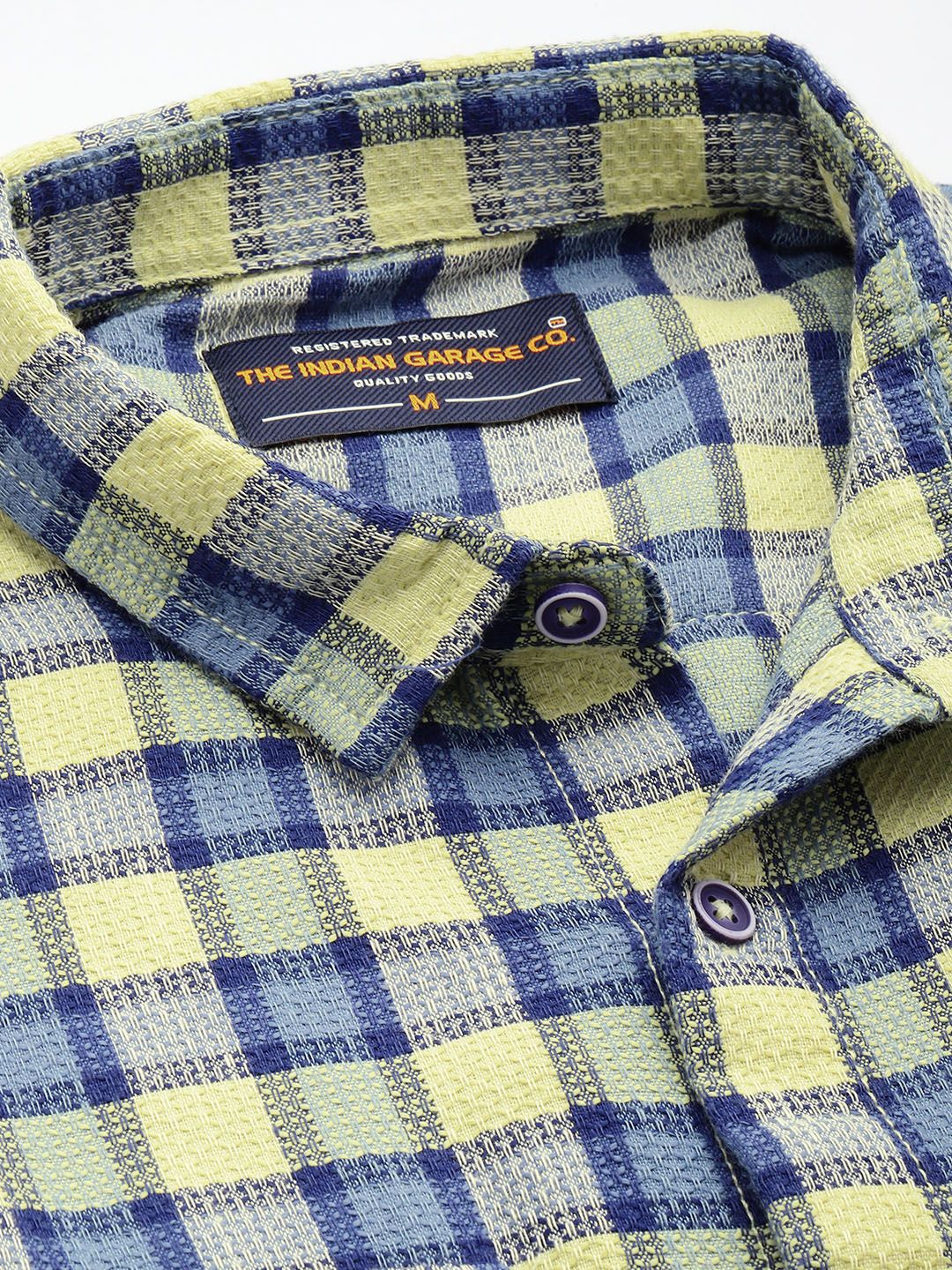 Men's Coral Relaxed Fit Checkered Casual Shirt - Image 6