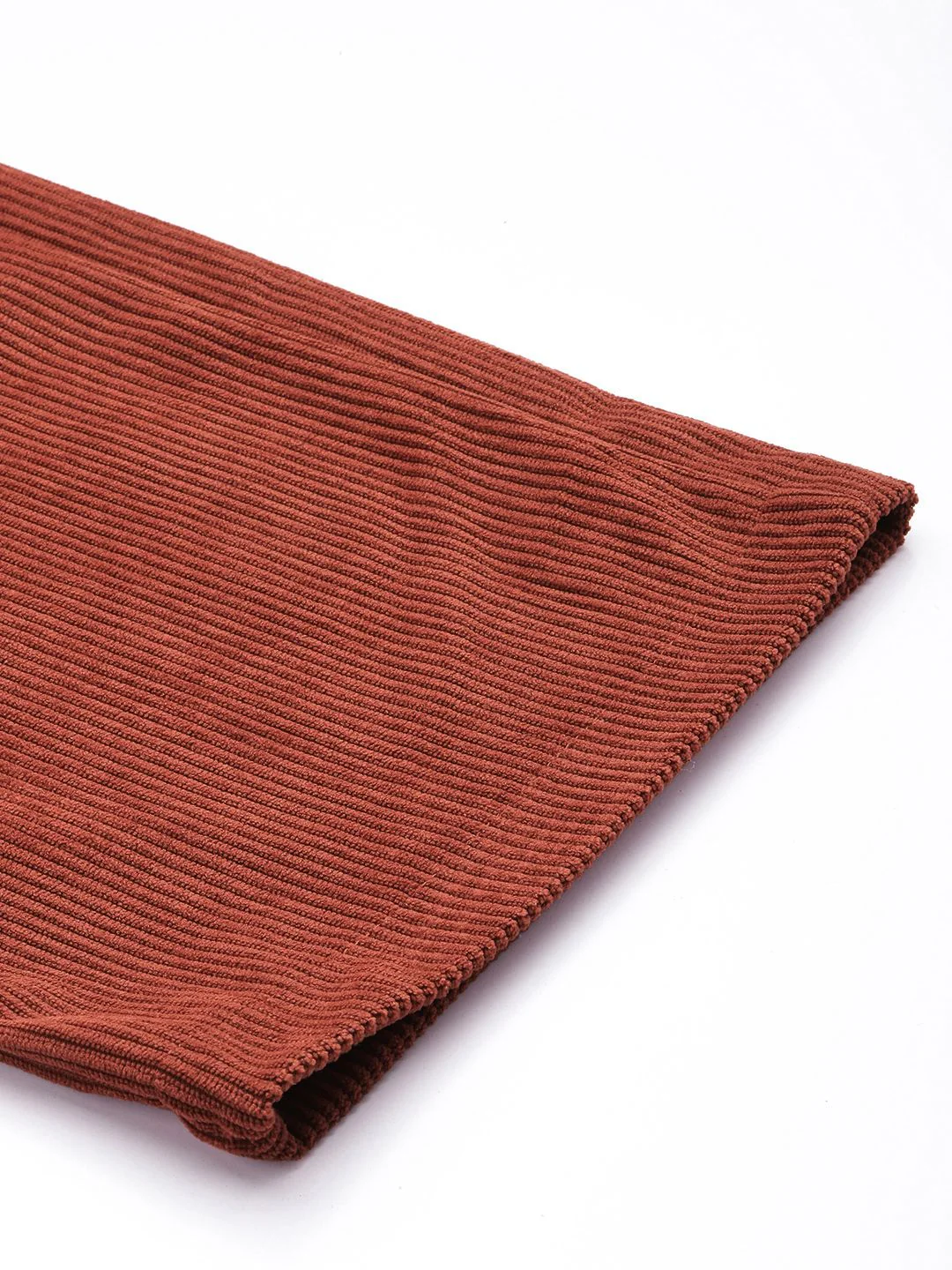 Men's Rust Regular Fit Textured Casual Trouser - Image 7