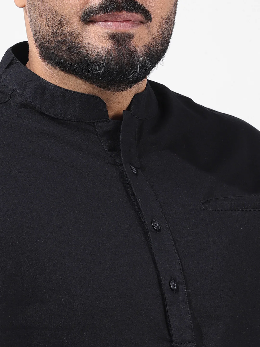 Men's Black Oversized Fit Solid Casual Shirt - Image 6