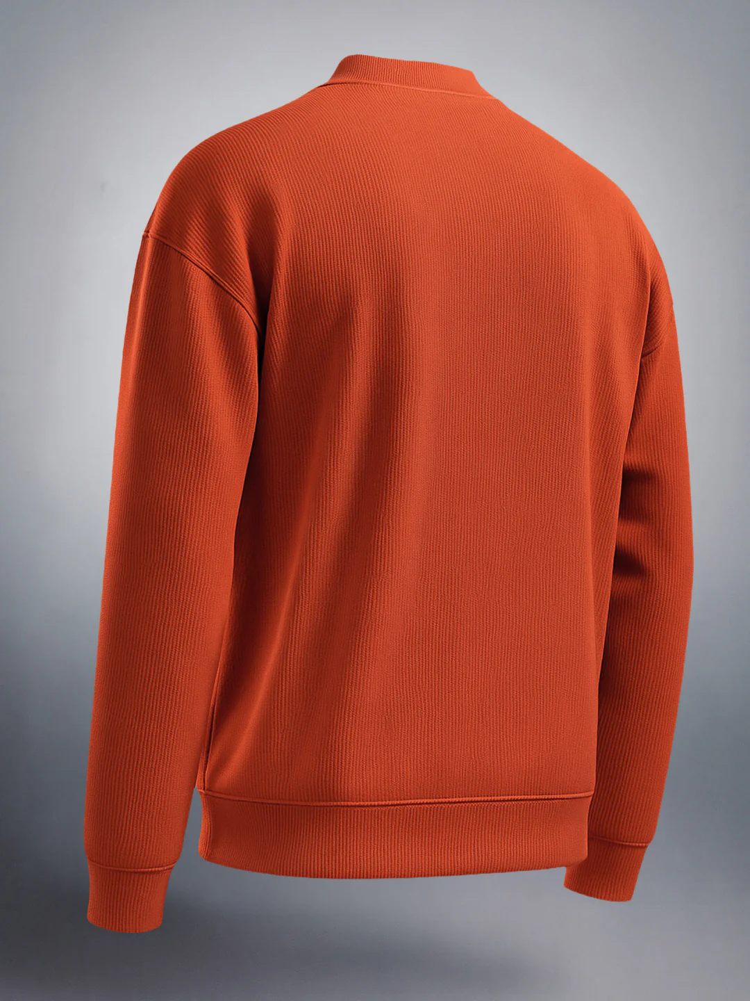 Men's Warm Amber Oversized Fit Textured Casual Sweatshirts - Image 2