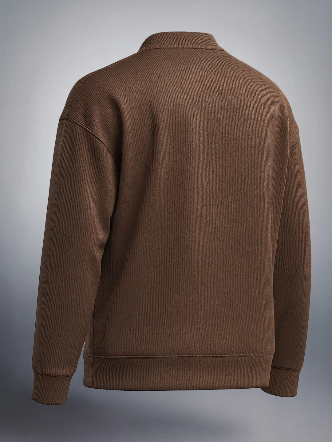 Men's Sepia Oversized Fit Textured Casual Sweatshirts - Image 2