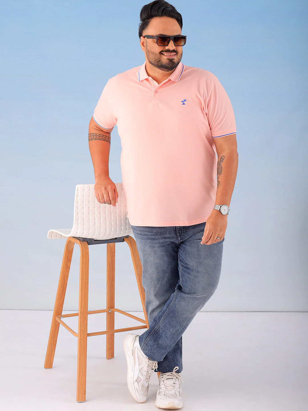 Men's Solid Plus Size T-Shirt - Image 2