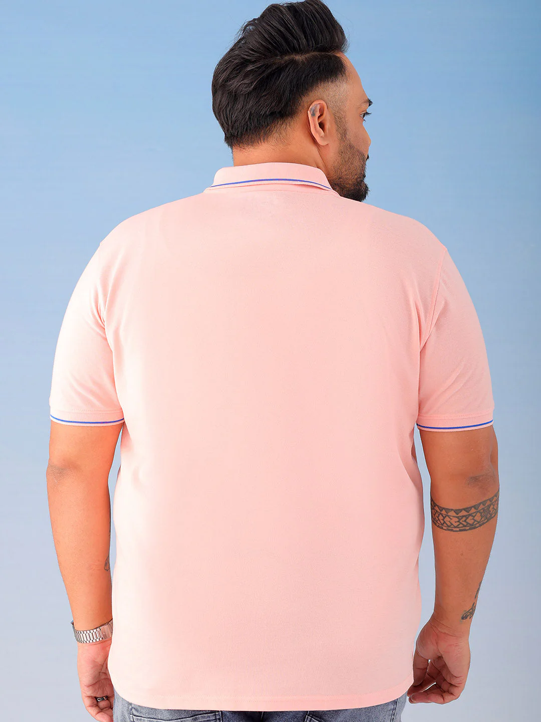 Men's Solid Plus Size T-Shirt - Image 3
