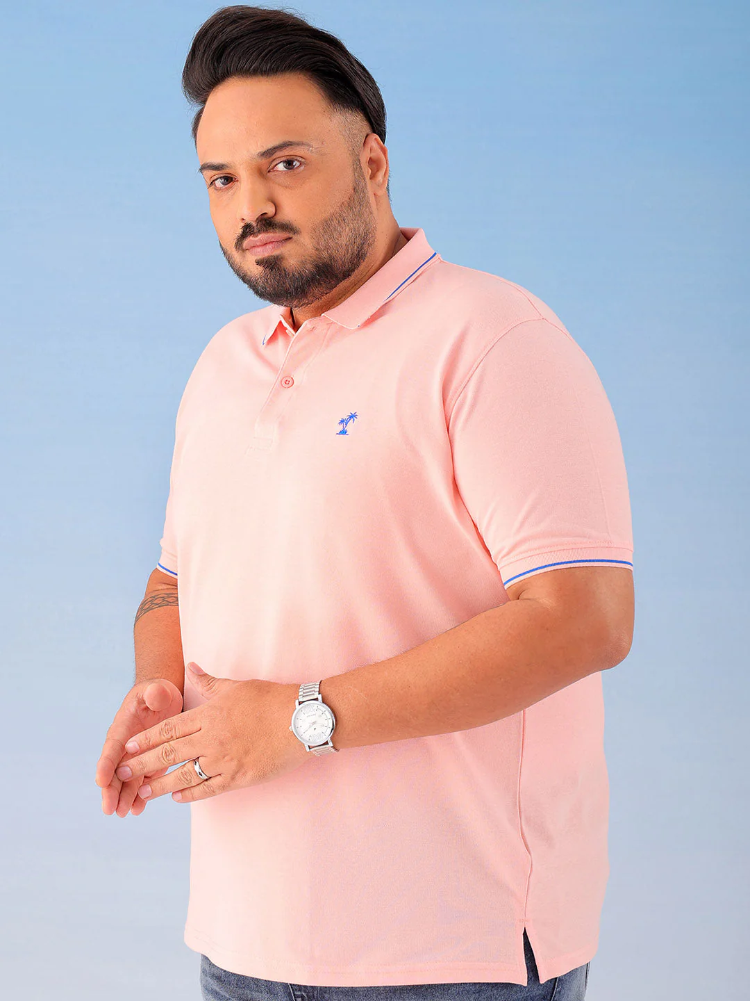 Men's Solid Plus Size T-Shirt - Image 5