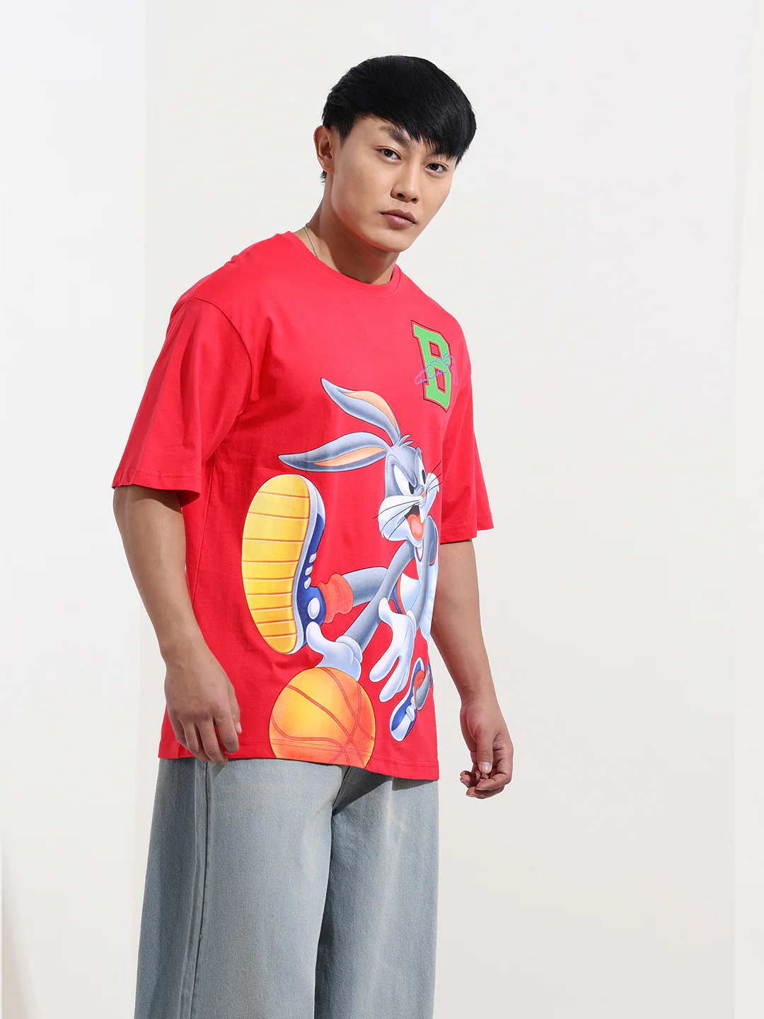 Men's Pink Boxy Fit Bugs Bunny Character Merchandise T-Shirt - Image 4