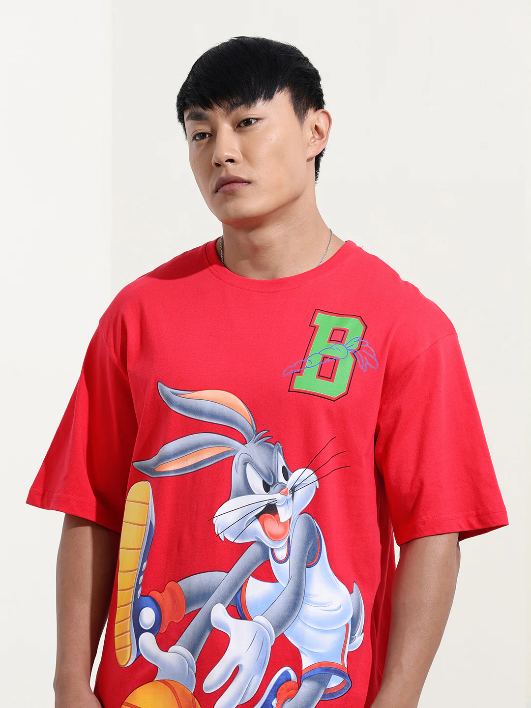 Men's Pink Boxy Fit Bugs Bunny Character Merchandise T-Shirt - Image 5