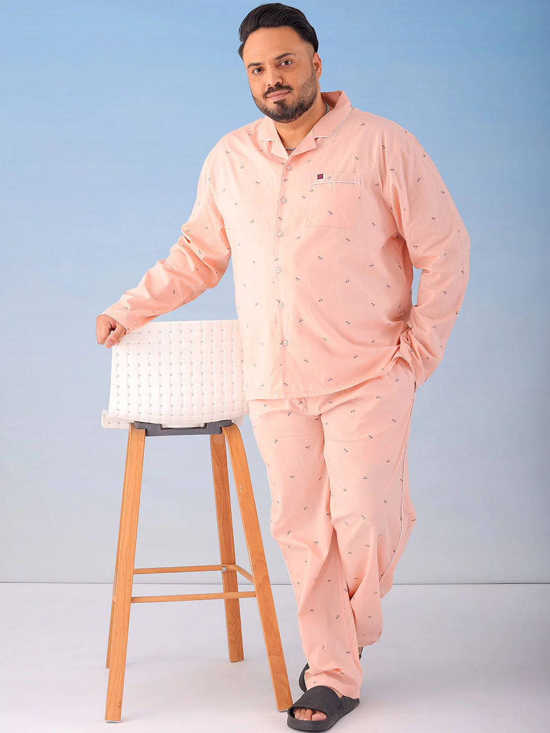 Men's Printed Plus Size Lounge Set - Image 9