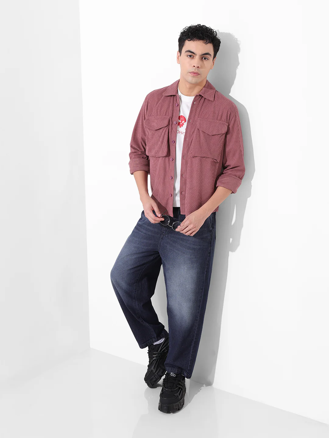 Men's Dusty Pink Regular Fit Solid Casual Shirt - Image 5