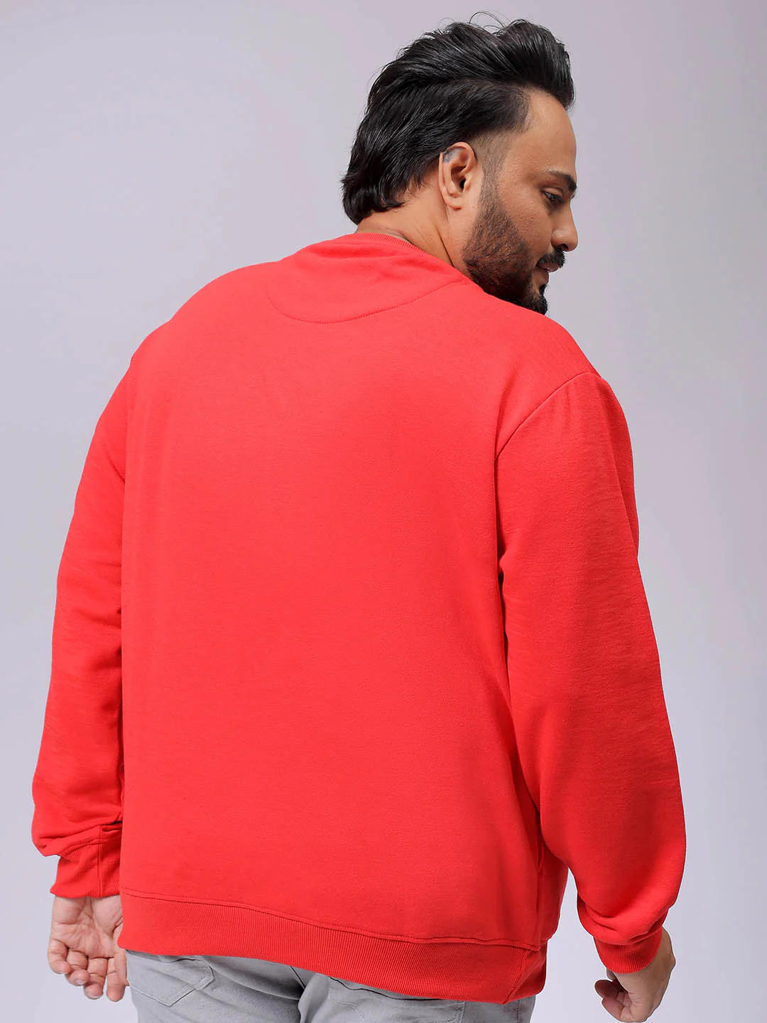 Men's Plus Fit Placement Print Crew Neck Sweatshirt - Image 5
