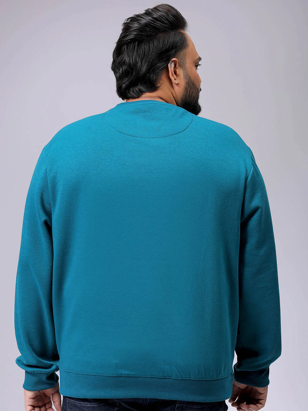 Men's Plus Fit Placement Print Crew Neck Sweatshirt - Image 5