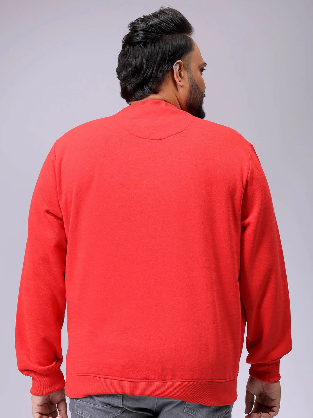 Men's Plus Fit Placement Print Crew Neck Sweatshirt - Image 5