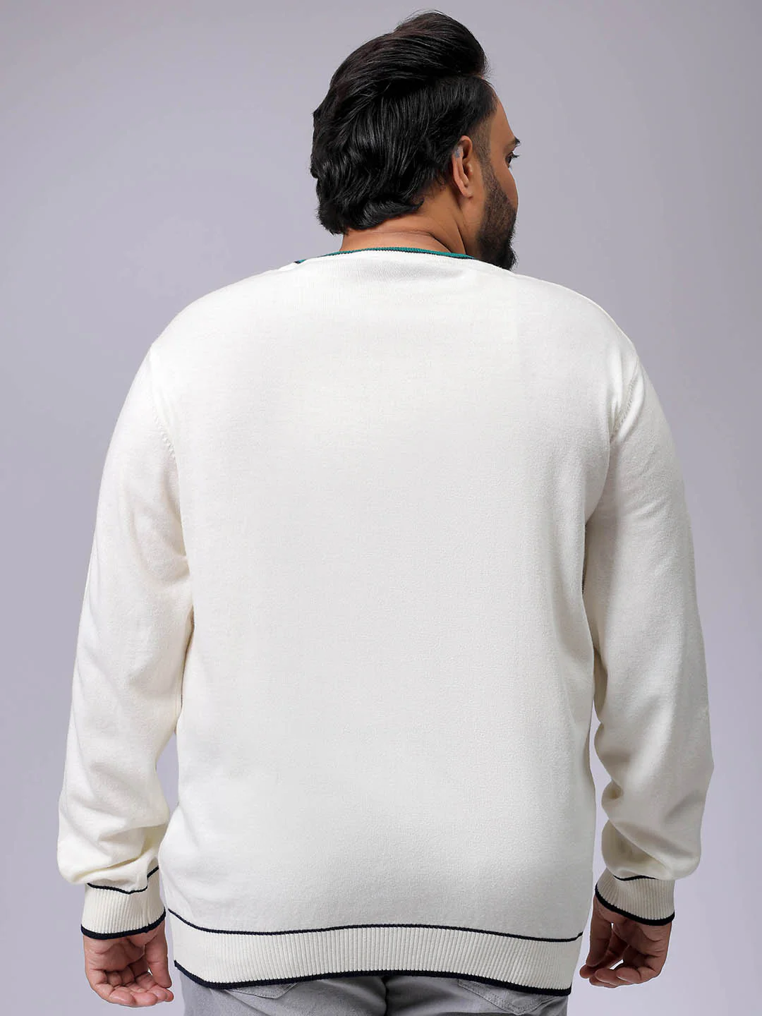 Men's Plus Fit Solid Crew Neck Sweater - Image 5