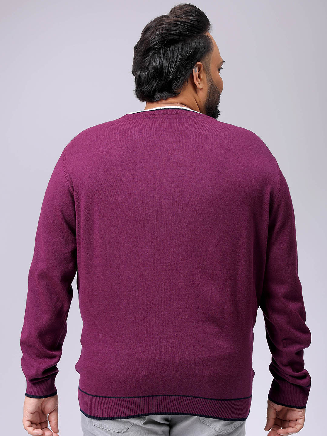 Men's Plus Fit Solid Crew Neck Sweater - Image 5