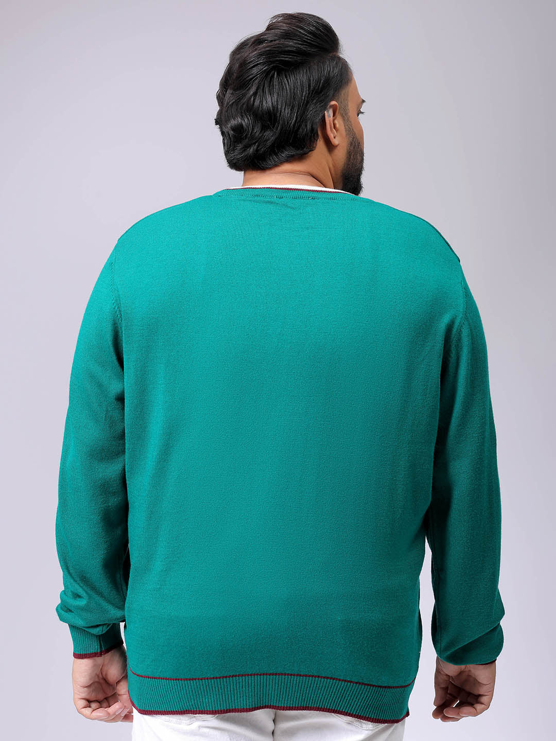 Men's Plus Fit Solid Crew Neck Sweater - Image 5