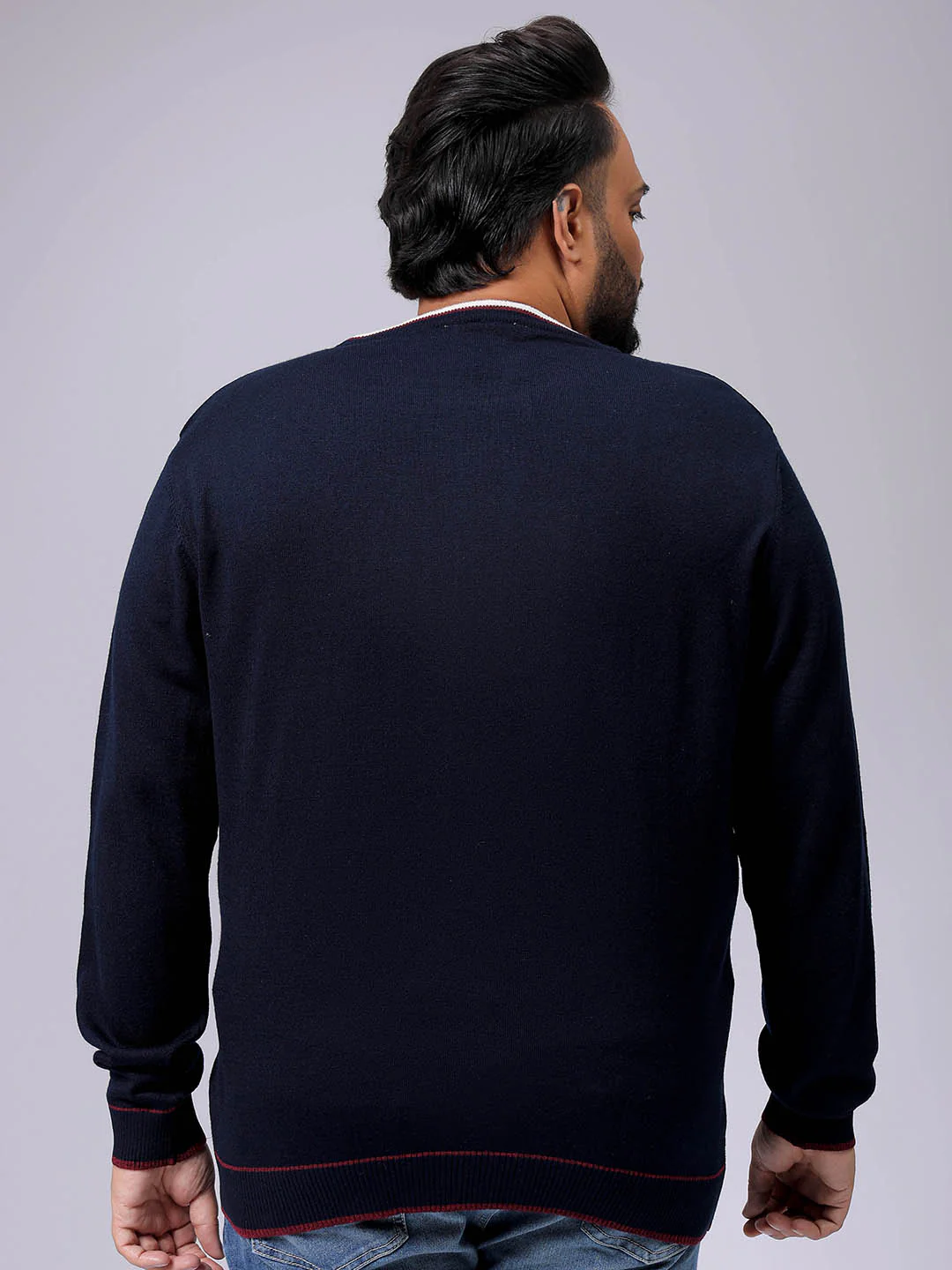 Men's Plus Fit Solid Crew Neck Sweater - Image 5