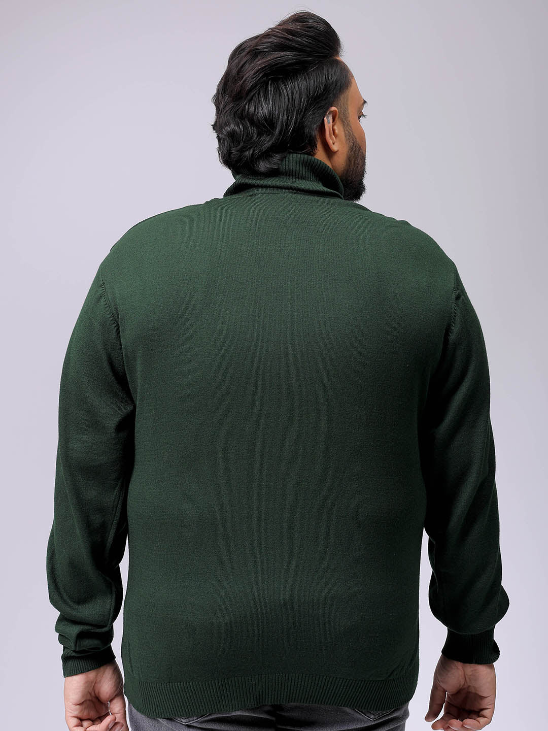 Men's Plus Fit Solid Turtle Neck Sweater - Image 5