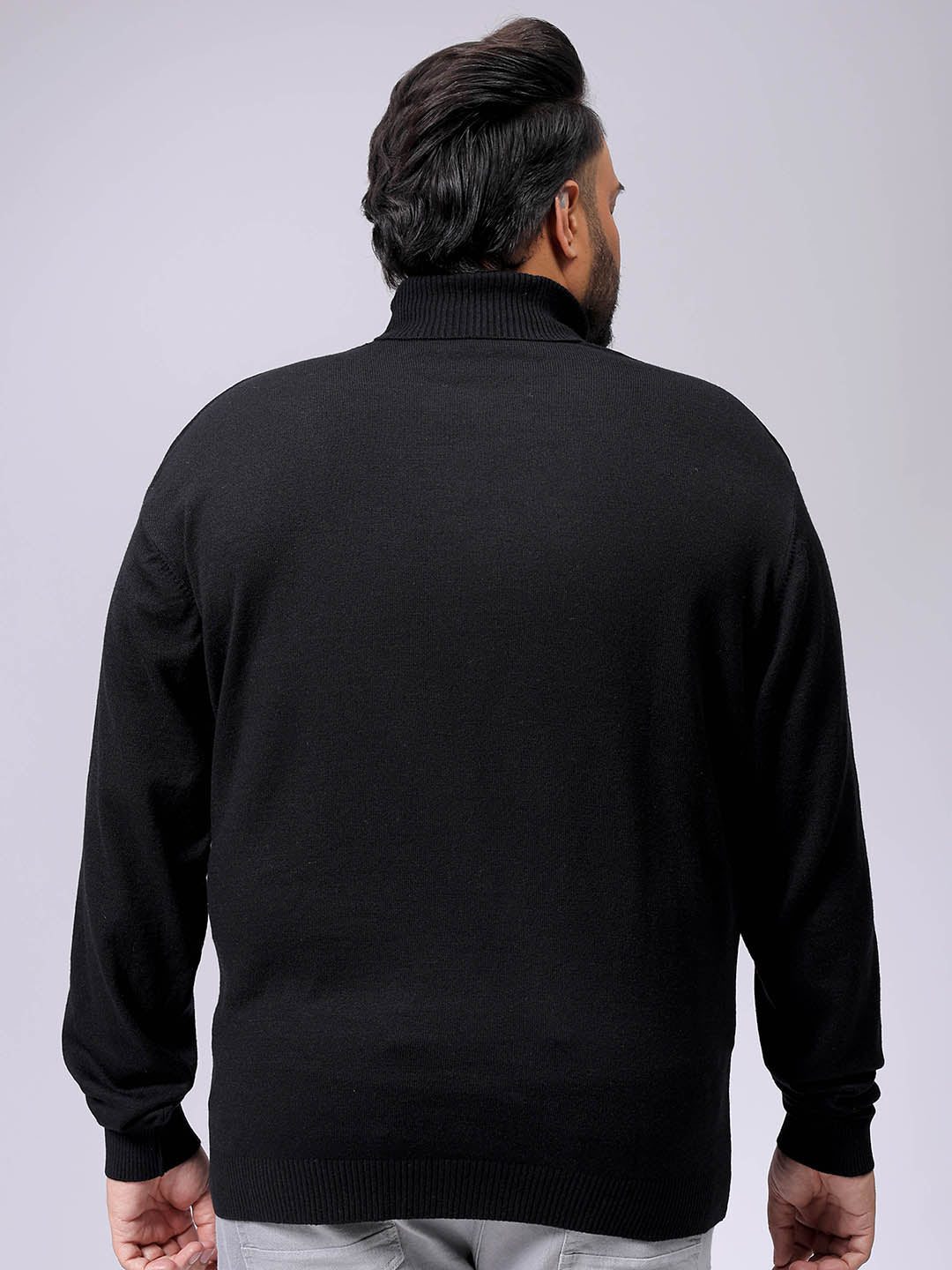 Men's Plus Fit Solid Turtle Neck Sweater - Image 5