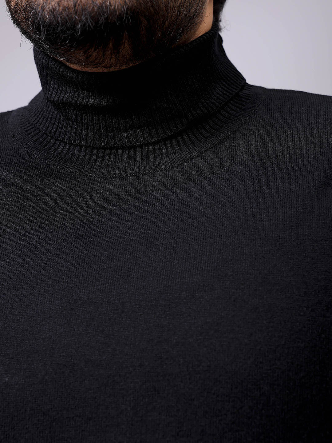 Men's Plus Fit Solid Turtle Neck Sweater - Image 6