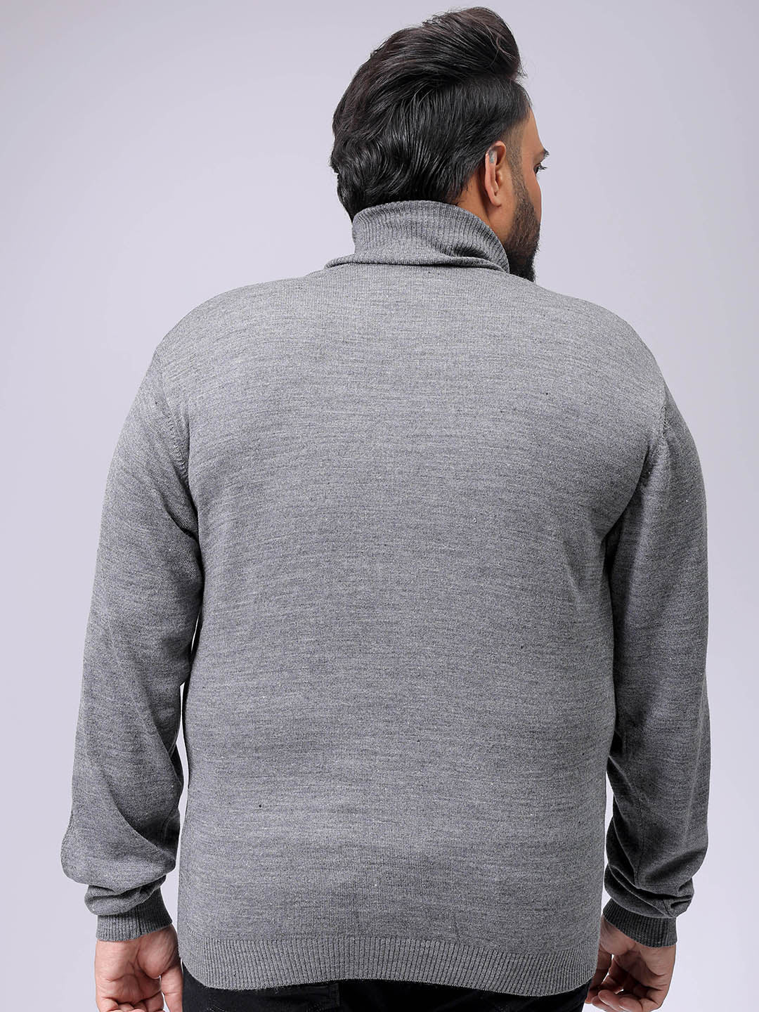Men's Plus Fit Solid Turtle Neck Sweater - Image 5