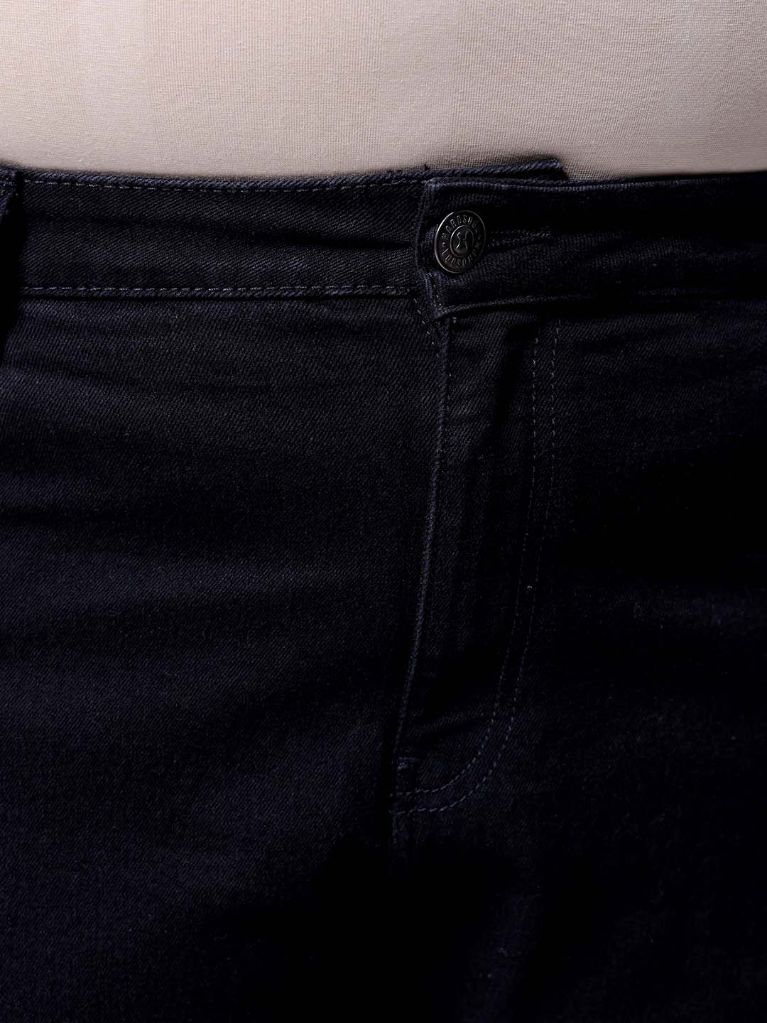 Men's Plus Size Black Baggy Fit Solid Stretchable Jeans - Image 6