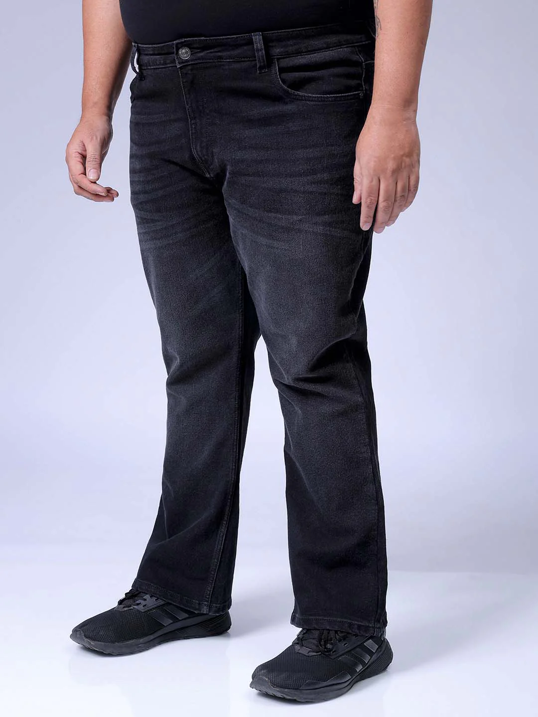 Men's Black Bootcut Fit Casual Jeans - Image 3