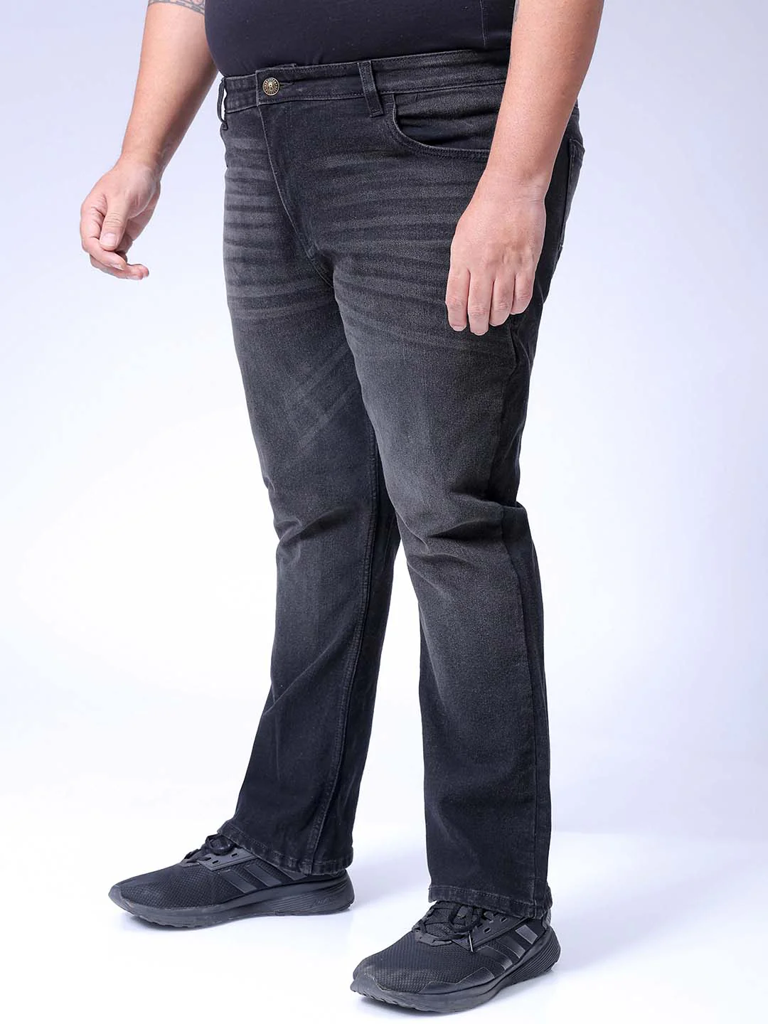 Men's Black Bootcut Fit Casual Jeans - Image 2