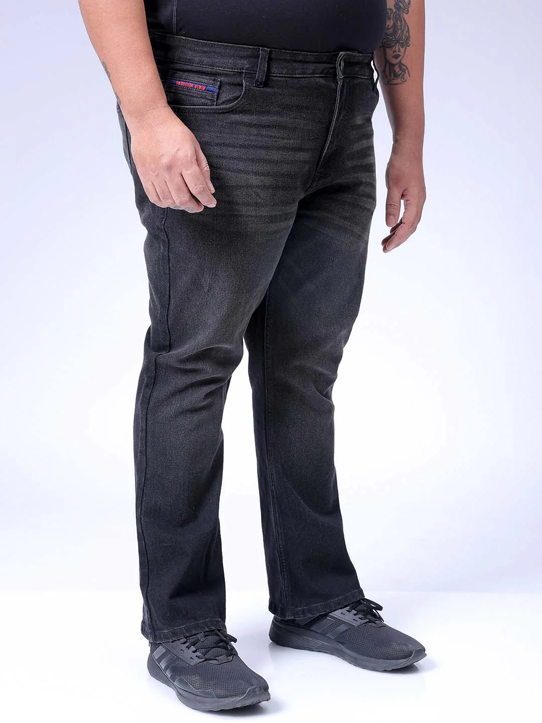 Men's Black Bootcut Fit Casual Jeans - Image 4